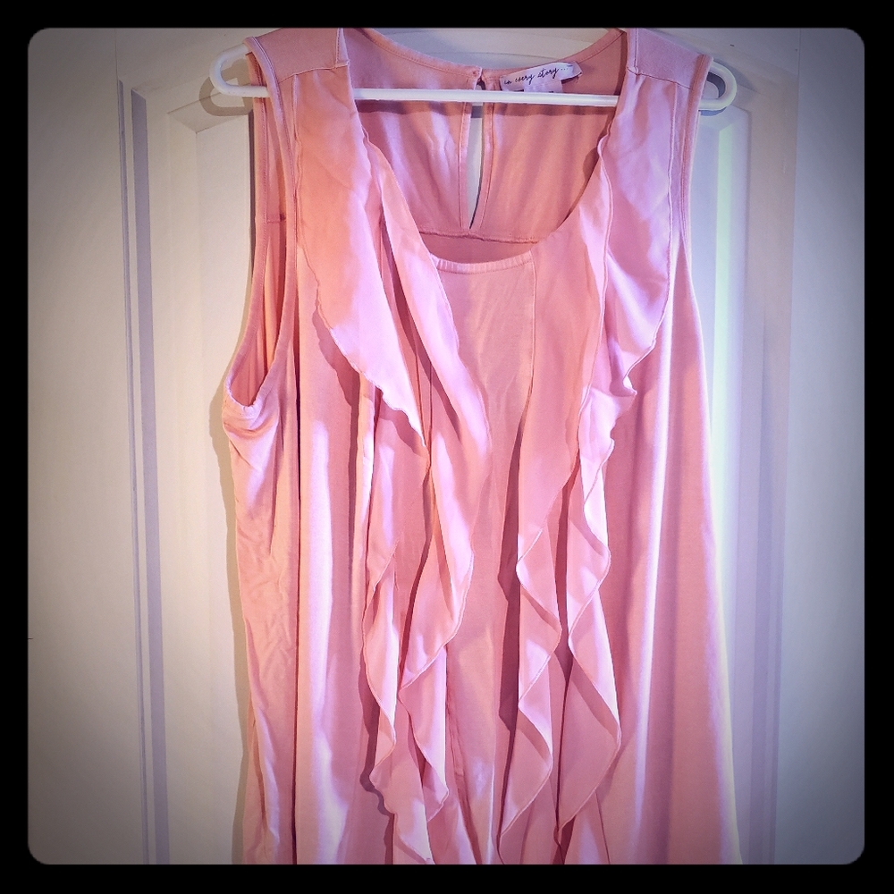 Pink frill detail blouse